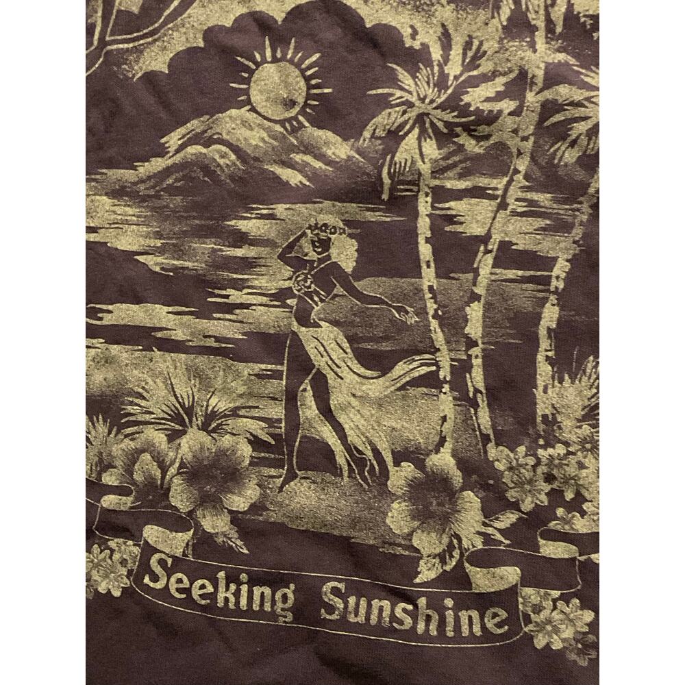 SEEKING SUNSHINE BIllabong TIKI tropical summer Luau tshirt retro fitted S XS